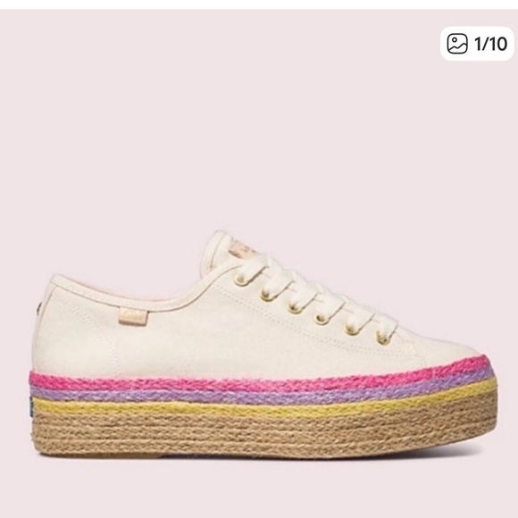 Keds X Kate Spade Shoes - Keds x Kate Spade New York Triple Up Neon Raffia Platform Sneakers Size 7